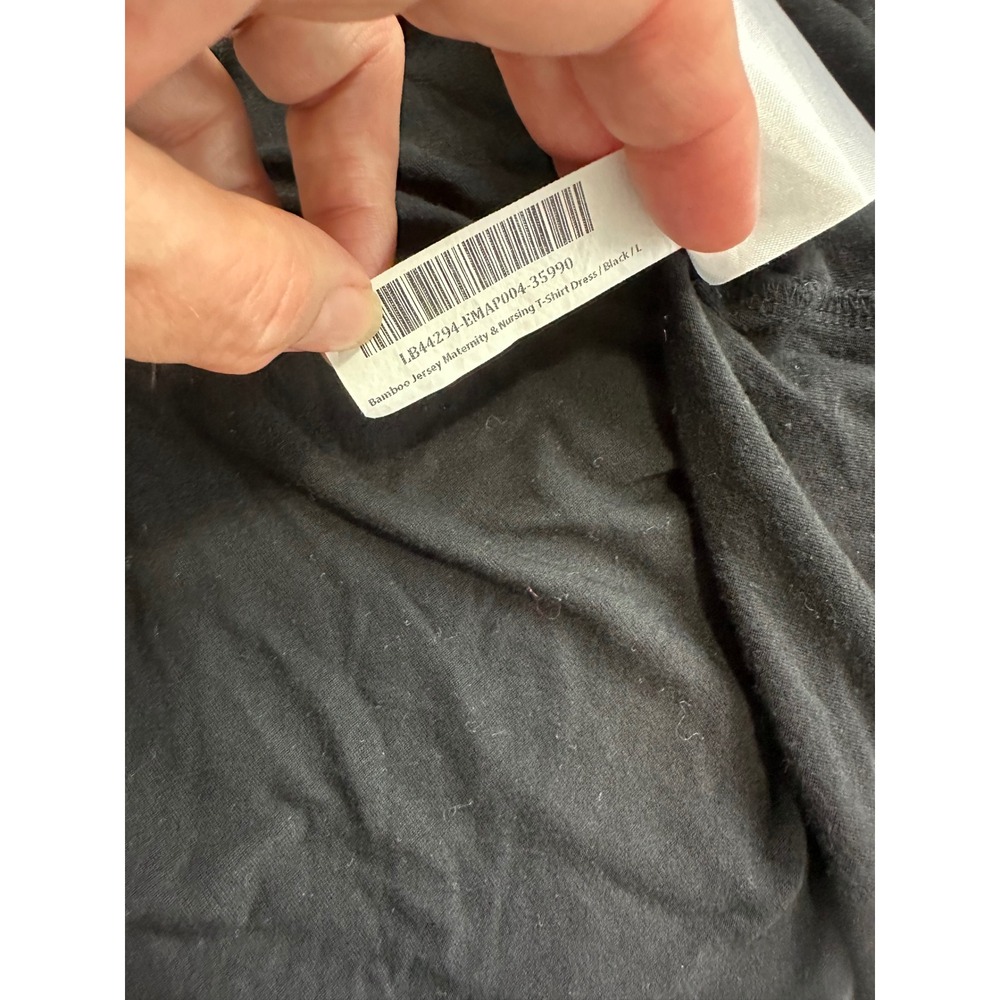 Quince Bamboo Jersey Maternity & Nursing T-Shirt Dress Black V-Neck L LB44294 - Picture 6 of 10